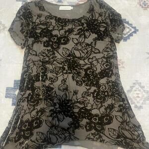 NWT 4LoveAndLiberty Burnout Velvet Floral Tunic Top – XS (Y2K Deadstock)